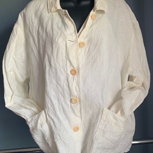 FLAX White Linen Jacket